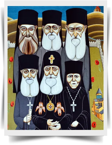 Патриарх Калистрат (Цинцадзе) с подвижниками